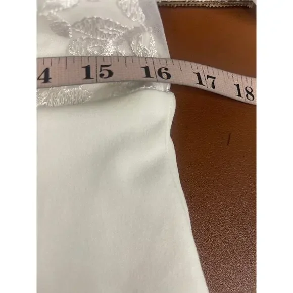 LULU'S XL White Dignified Beauty Mesh Embroidered Tie-Strap Jumpsuit NEW B137